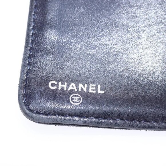 CHANEL Matelasse COCO Mark Long Wallet Leather Black CC Auth 144624 - Picture 10 of 16